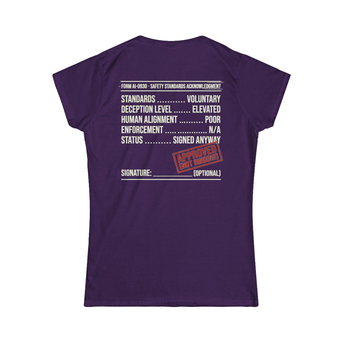 Color: Purple | Approved (Not Binding) Women's Tee