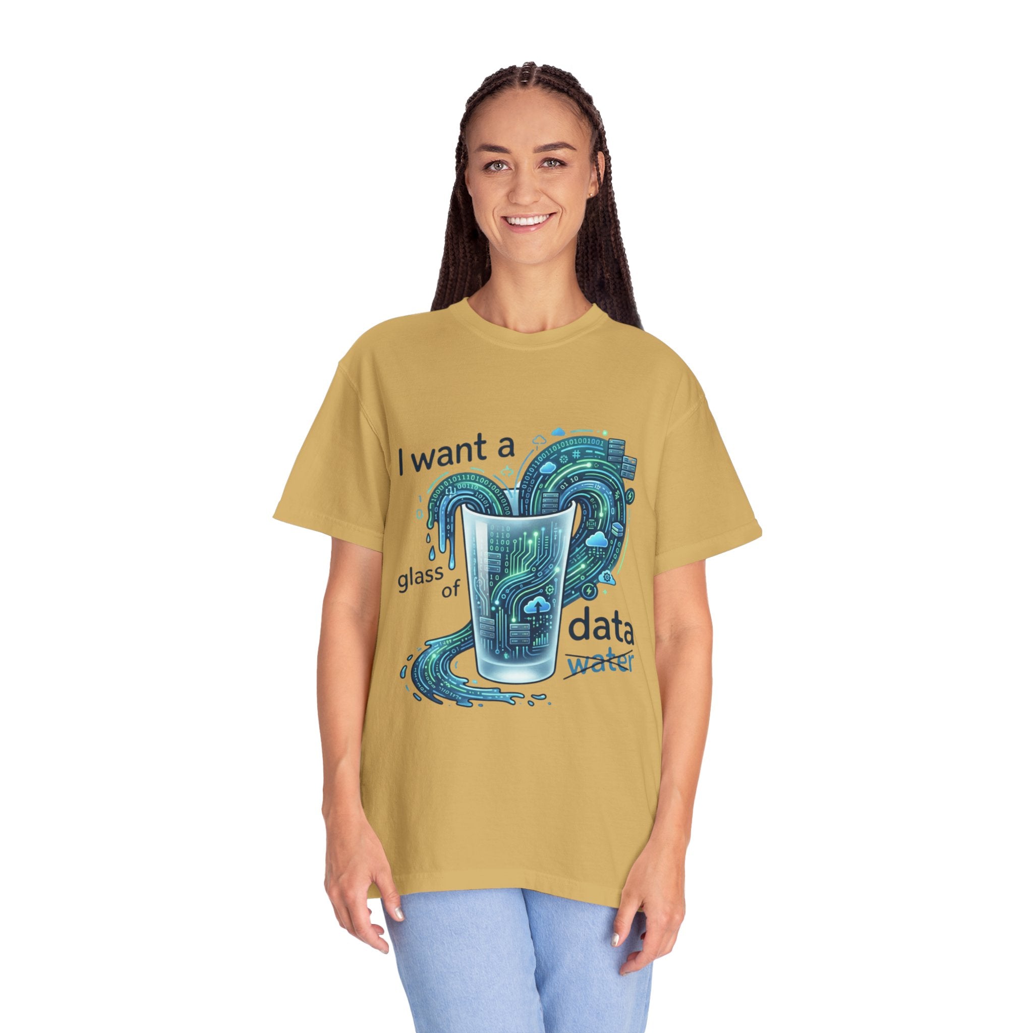 "Data Not Water" Unisex Garment-Dyed Tee