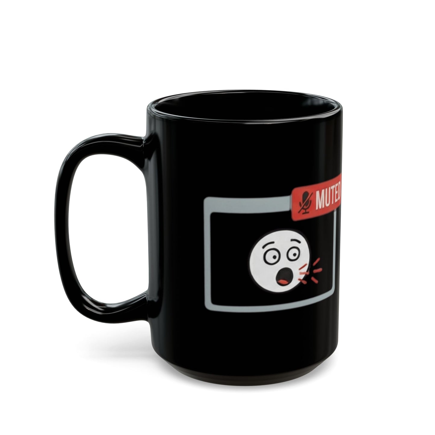 "I Found The Mute" Black Ceramic Mug — Graphic