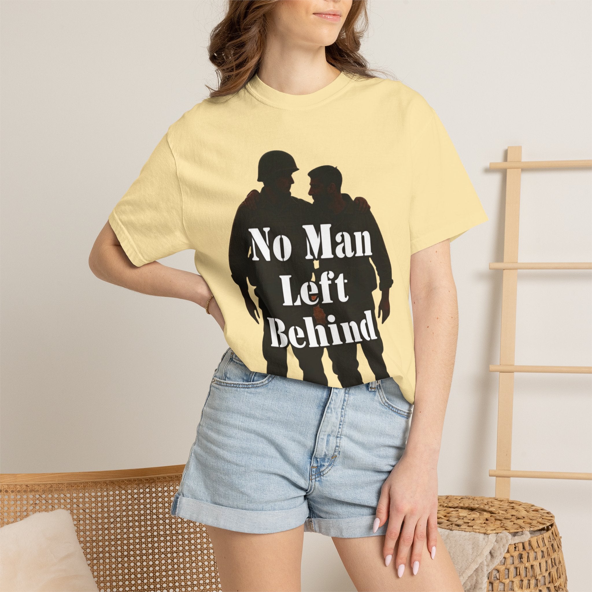 "No Man Left Behind" Unisex Garment-Dyed T-shirt