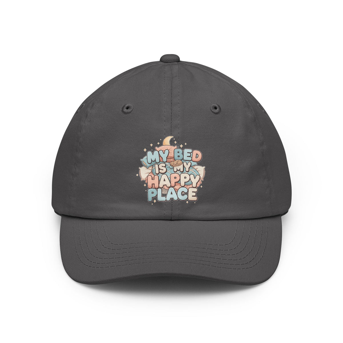 Color: Charcoal | My Bed is My Happy Place Dad Hat