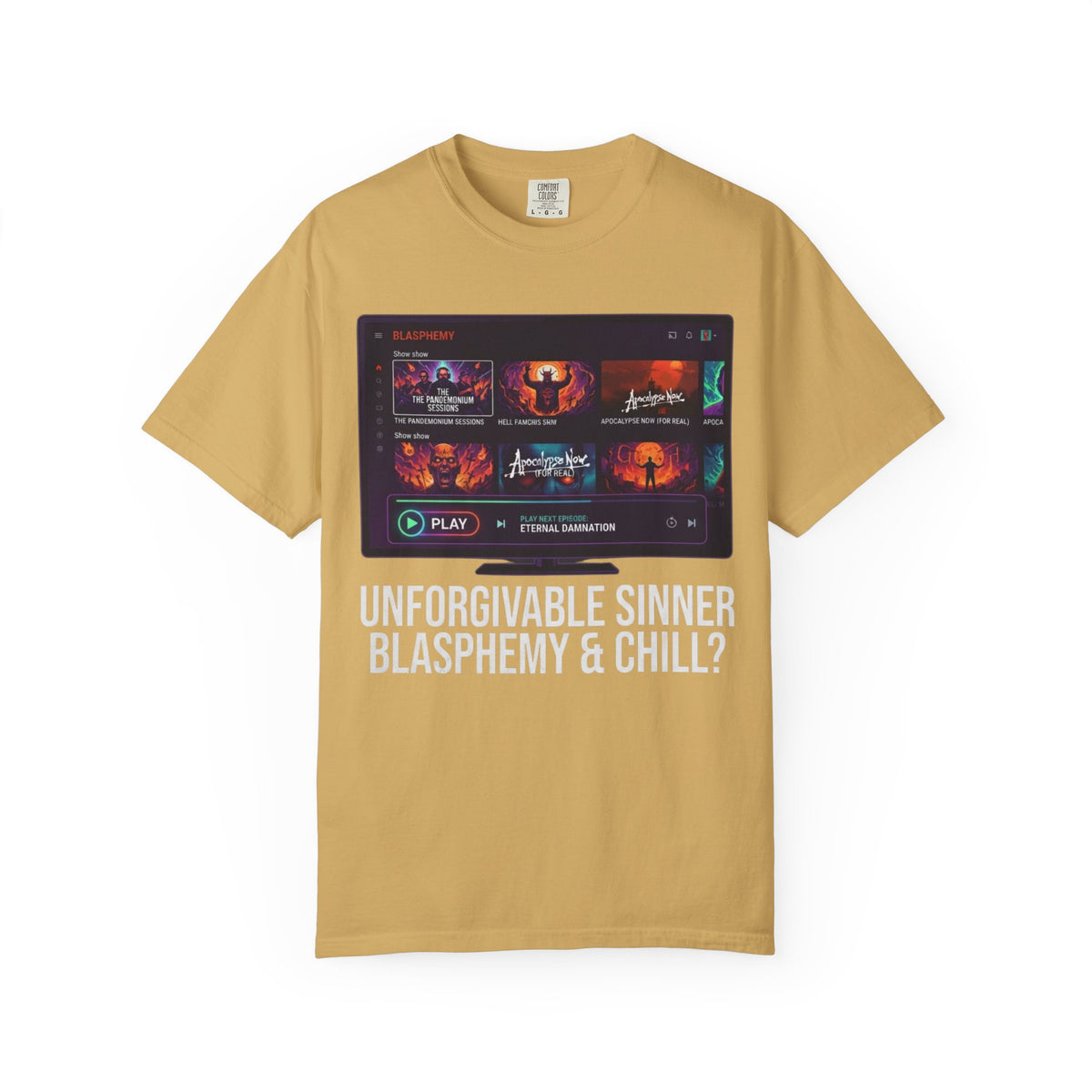 "Good Book Series Blasphemy & Chill" Unisex Garment-Dyed Tee