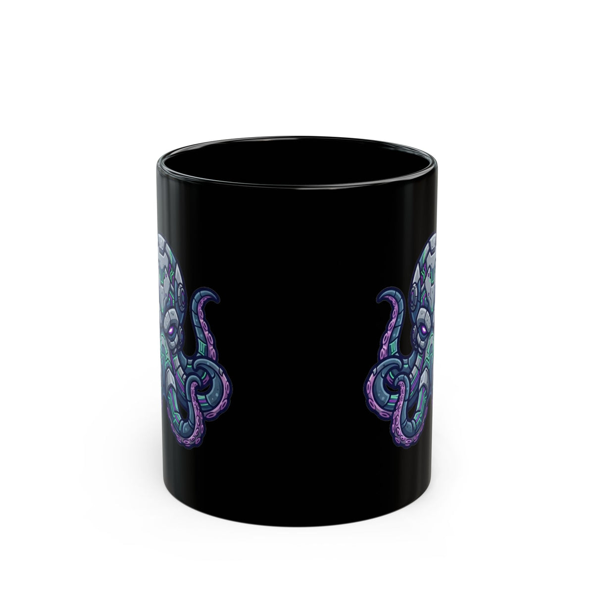 "Cyber Octopus" Black Ceramic Mug — Graphic