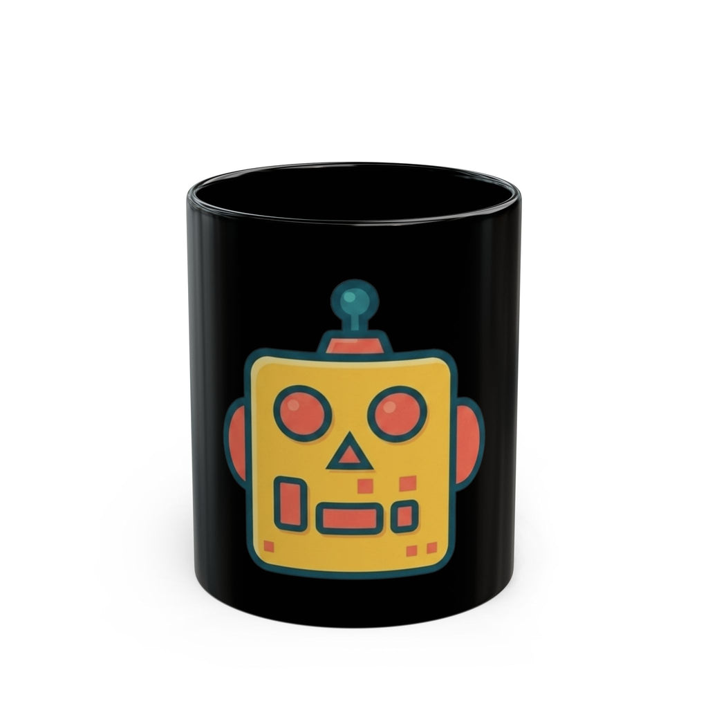 "Toy Robot" Black Ceramic Mug — Graphic