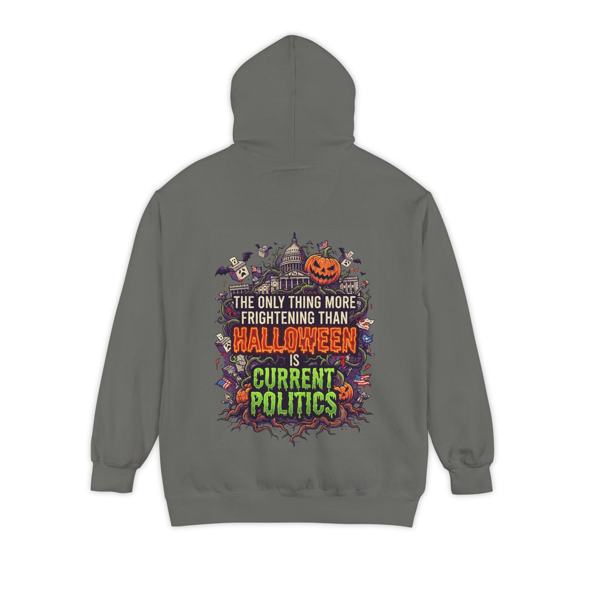 Color: Grey | Current Politics Garment-Dyed Hoodie