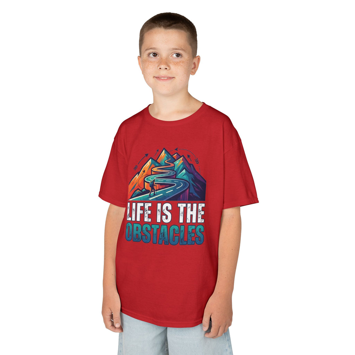 Color: Red | Life Is The Obstacles Kids Tee