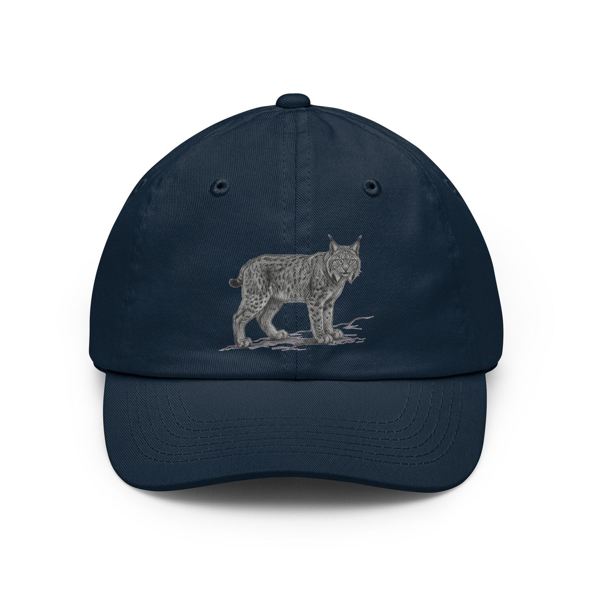 Color: Navy | Pencil Sketch Art Lynx Dad Hat