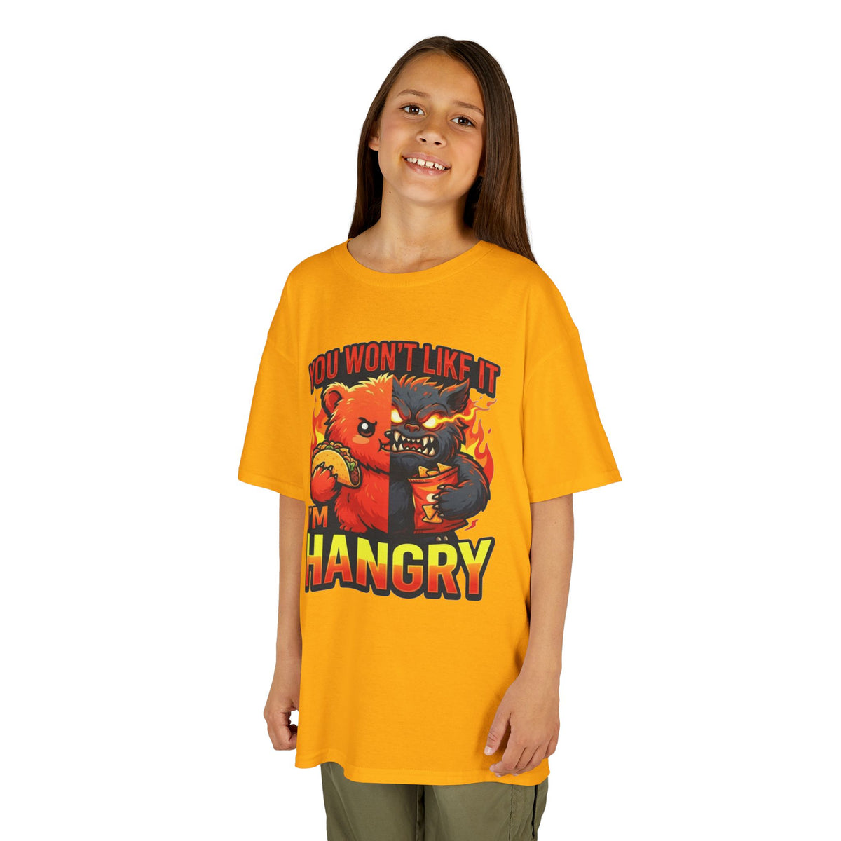 Color: Gold | You Won't Like It I'm Hangry Kids Tee
