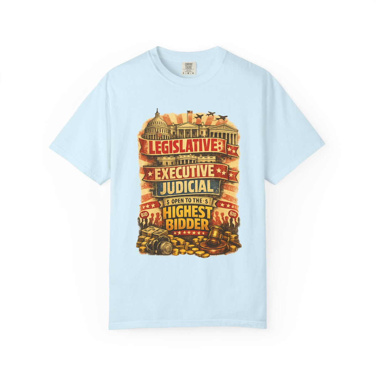 Color: Chambray | Highest Bidder Unisex Garment-Dyed T-shirt