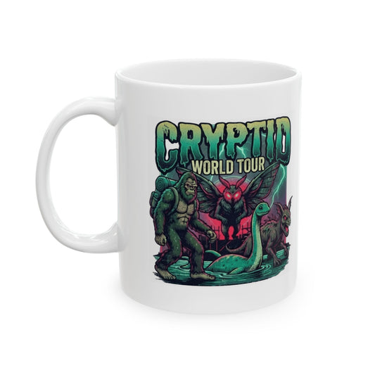 "Puzizia (Global-Cryptid Mashup) Cryptid World Tour" White Ceramic Mug