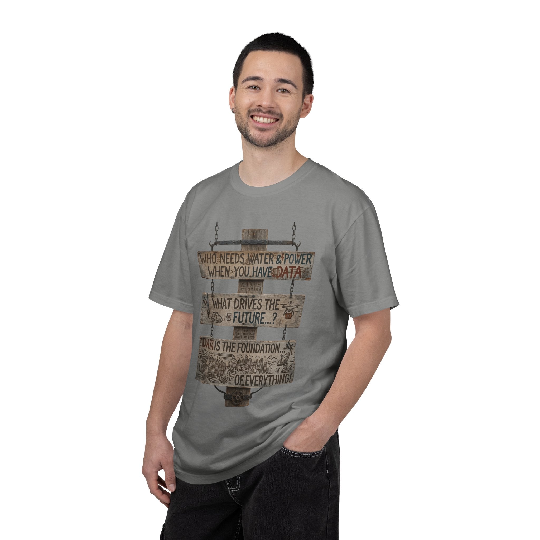 "Who Needs Water and Power" Unisex Garment-Dyed T-shirt