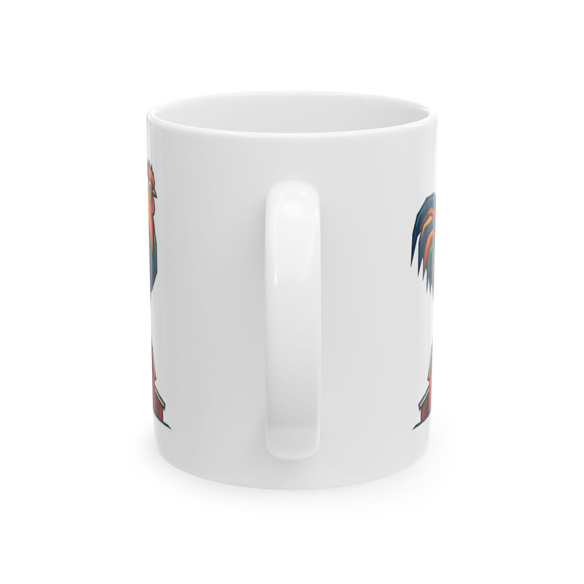 "Barnyard Rooster" White Ceramic Mug