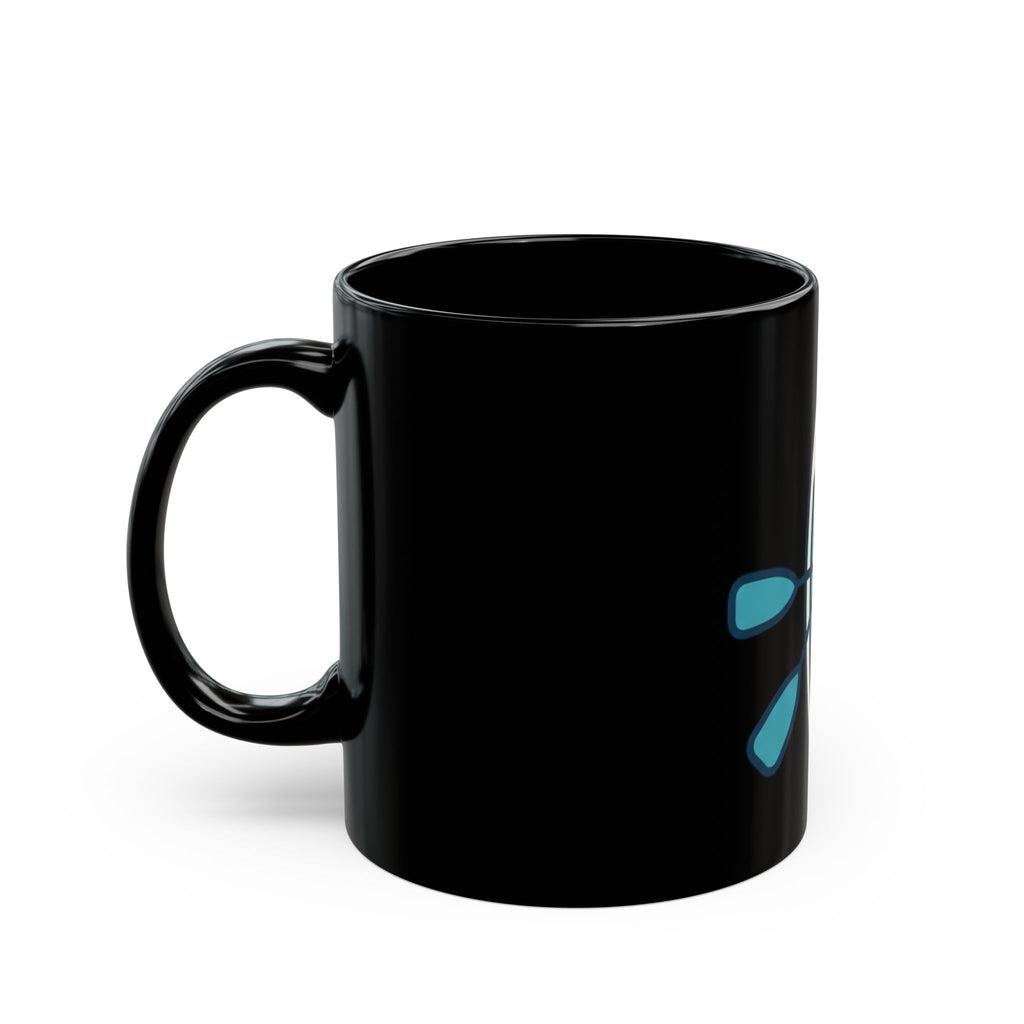 "Mountain Lake Paddle Board" Black Ceramic Mug — Graphic