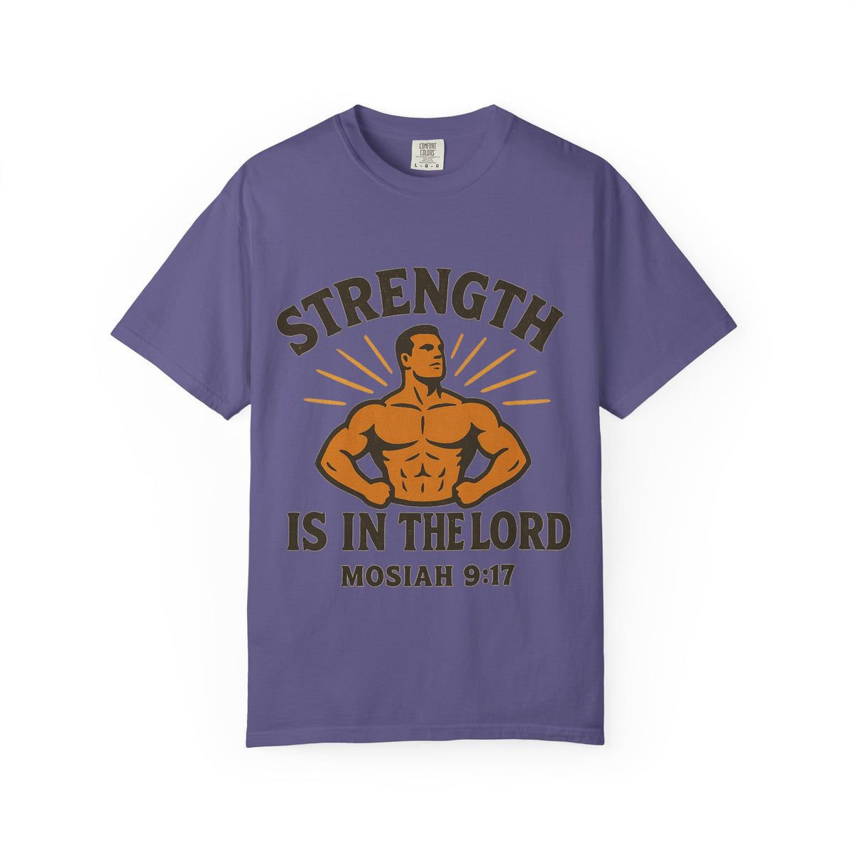 Color: Grape | Strength is in the Lord Unisex Garment-Dyed T-shirt