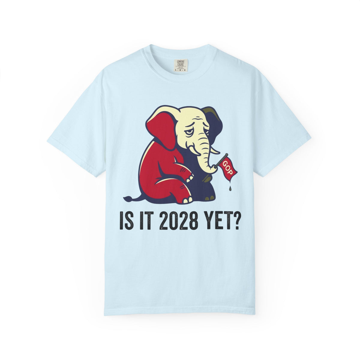 Color: Chambray | Is It 2028 Yet Unisex Garment-Dyed Tee