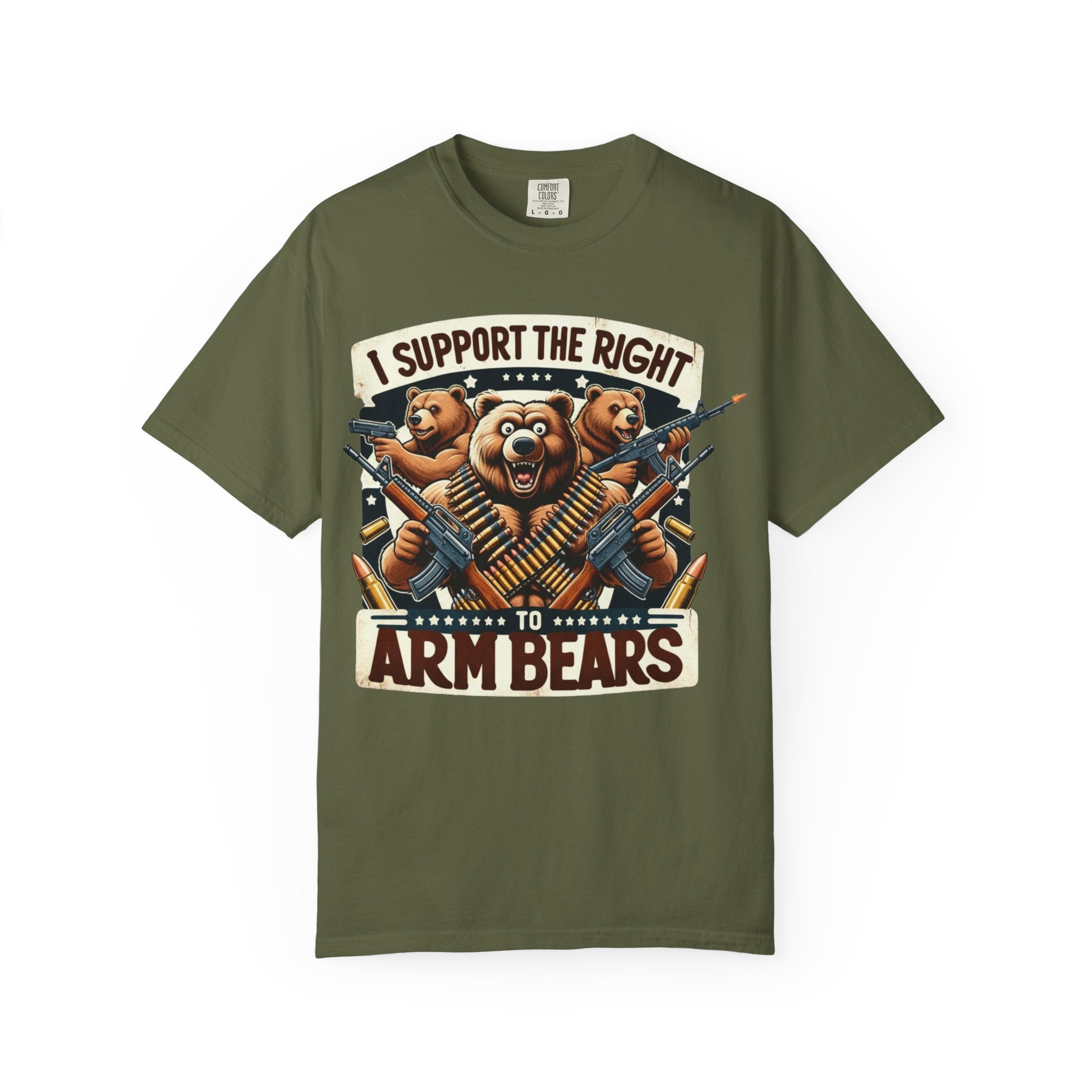 "The Right to Arm Bears (Tactical Trio)" Unisex Garment-Dyed T-shirt