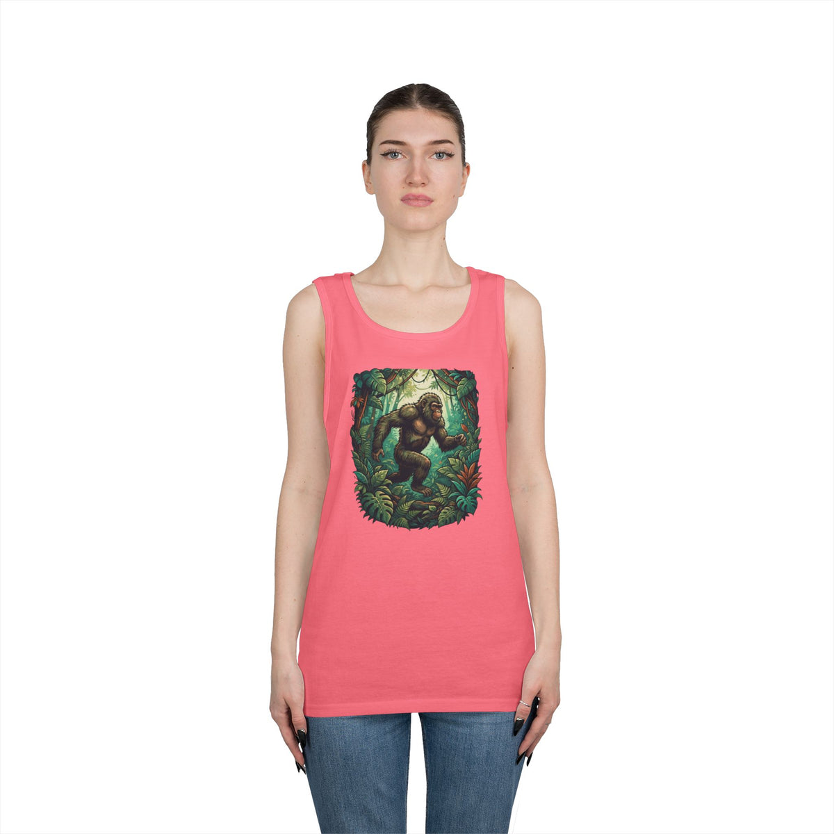 Color: Safety Pink | The Bukit Timah Monkey Man (Singapore) Tank Top
