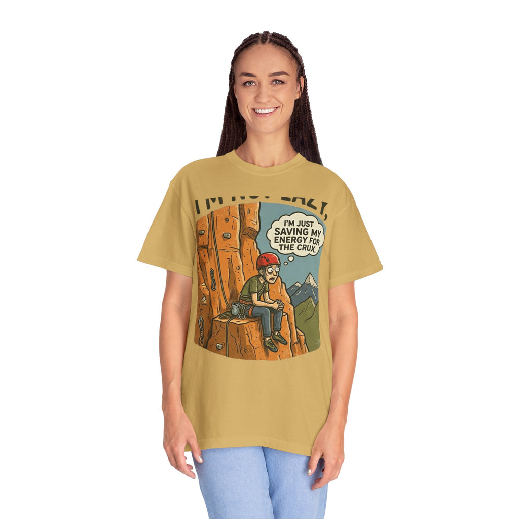 "Saving Energy for the Crux" Unisex Garment-Dyed Tee