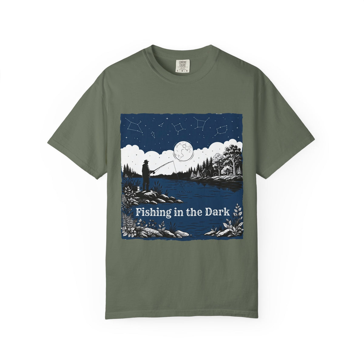 Color: Moss | Fishing in the Dark Unisex Garment-Dyed Tee