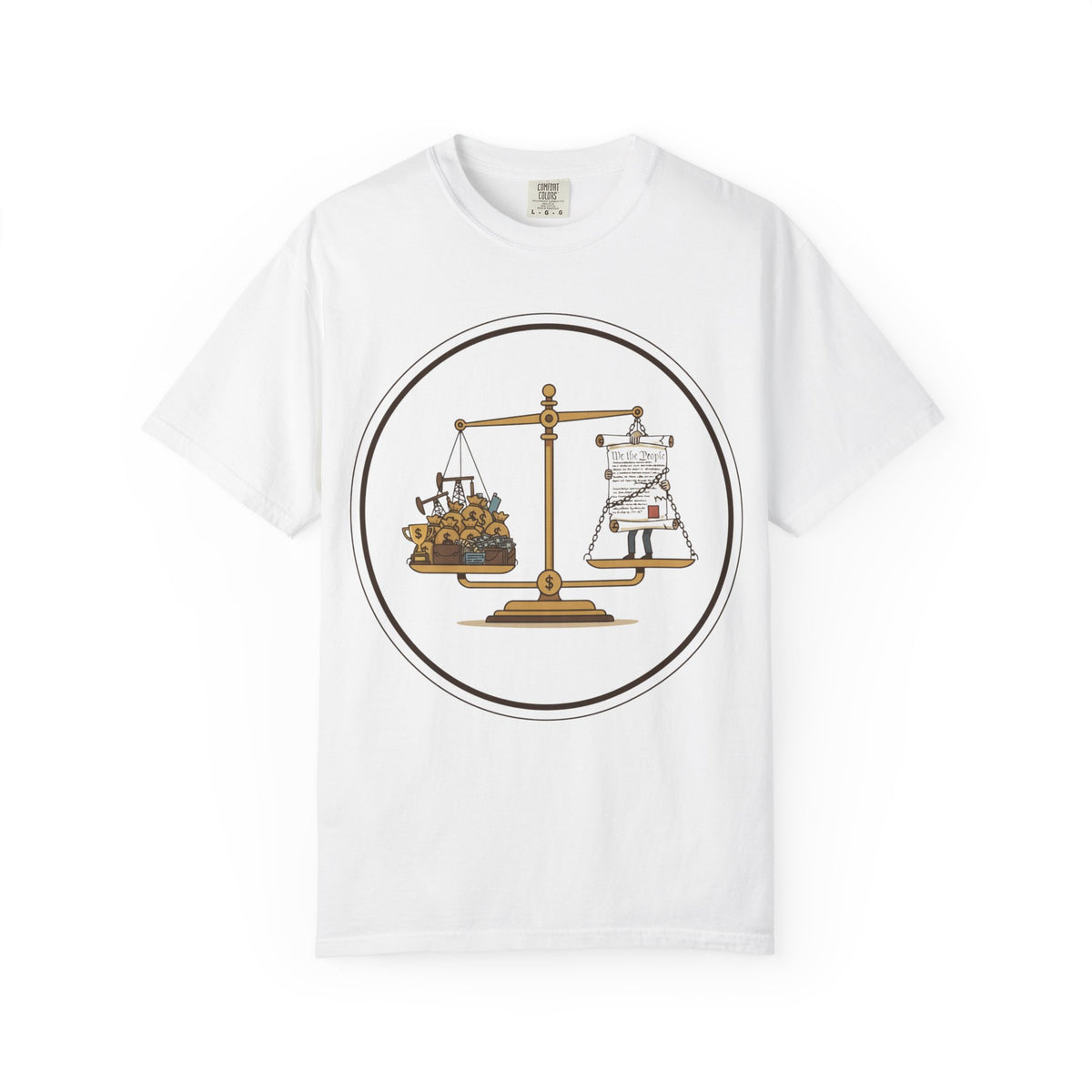 Color: White | The Economic Balance Unisex Garment-Dyed T-shirt