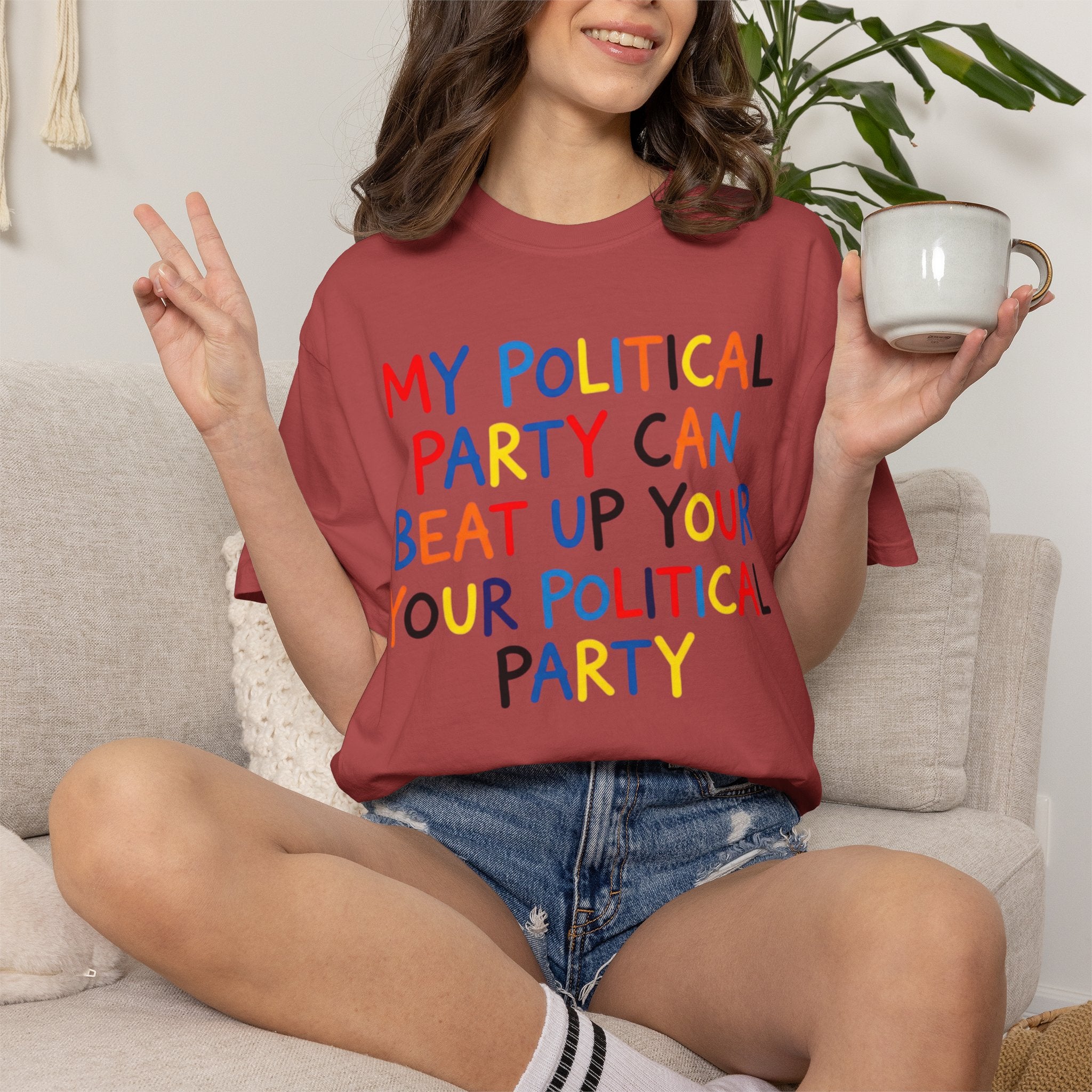 "Political Parties" Unisex Garment-Dyed Tee