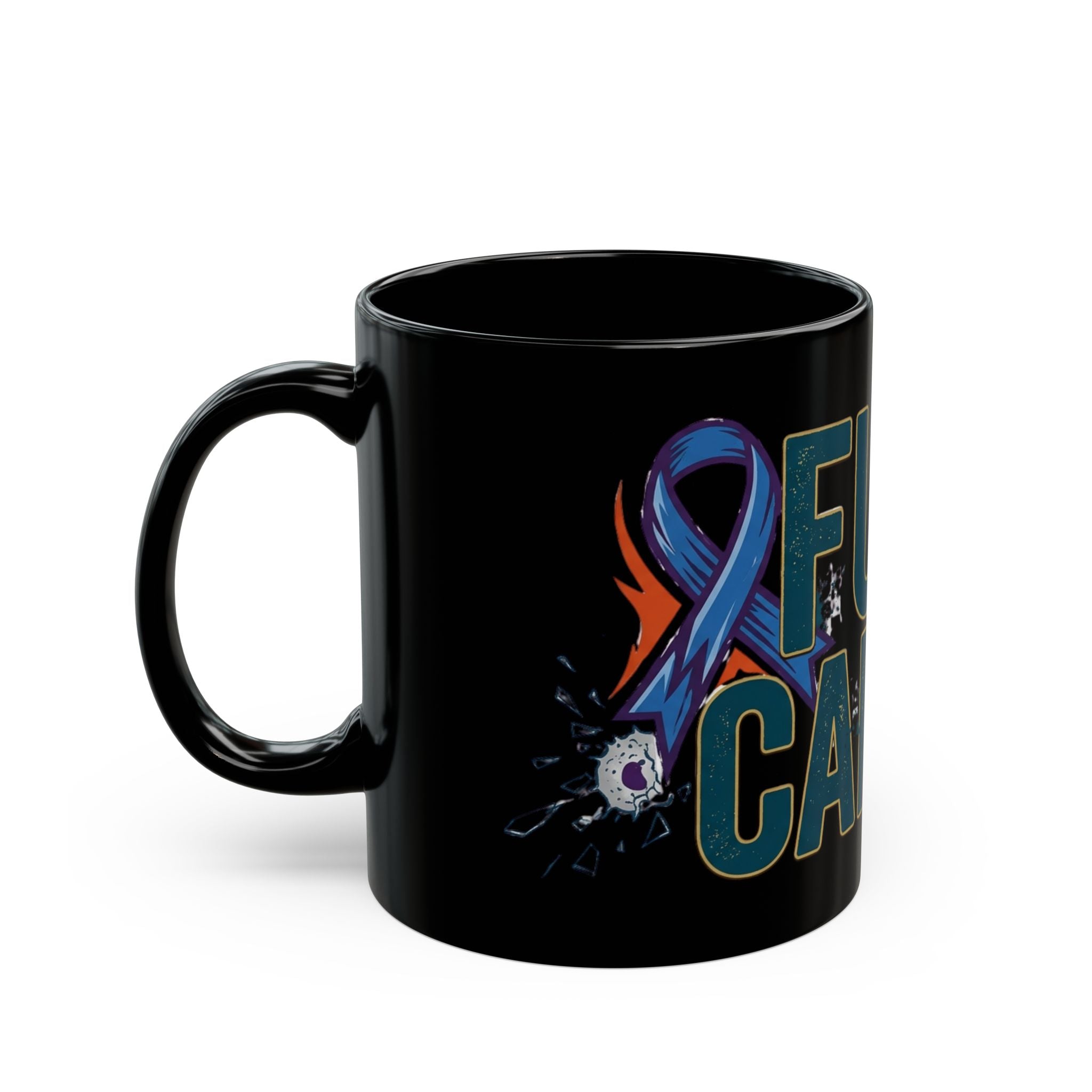 "Fuck Cancer" Black Ceramic Mug