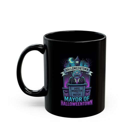 "Mayor Of Halloweentown" Black Ceramic Mug