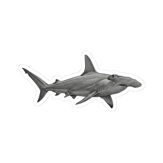 "Pencil Sketch Art Hammerhead Shark" Sticker — Main