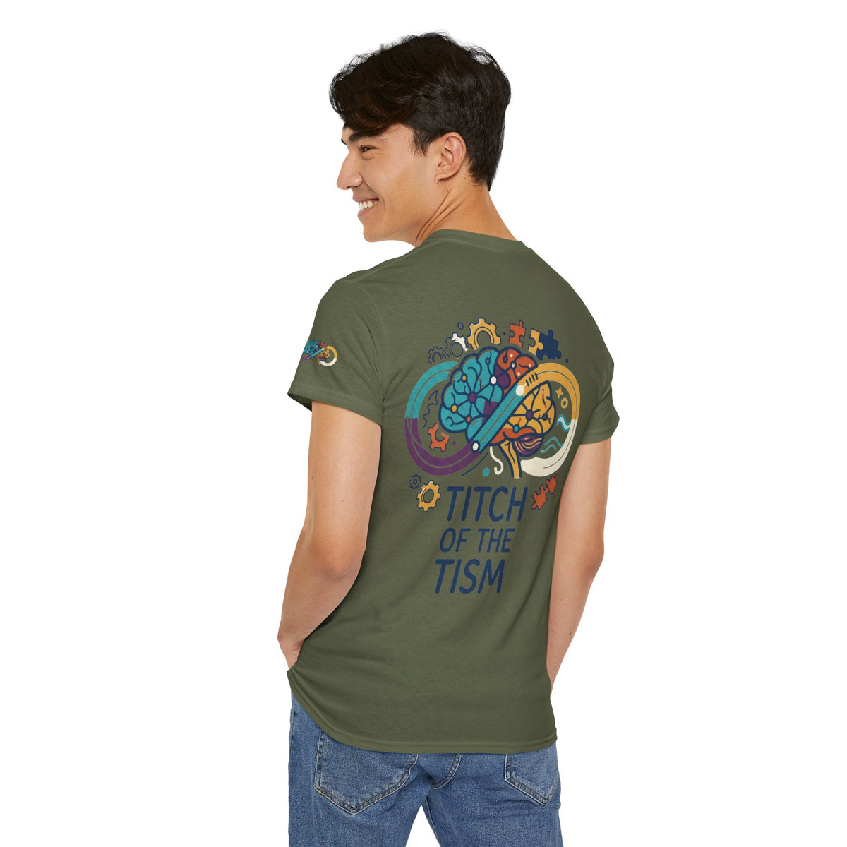Color: Military Green | Titch of the Tism Premium Graphic Tee