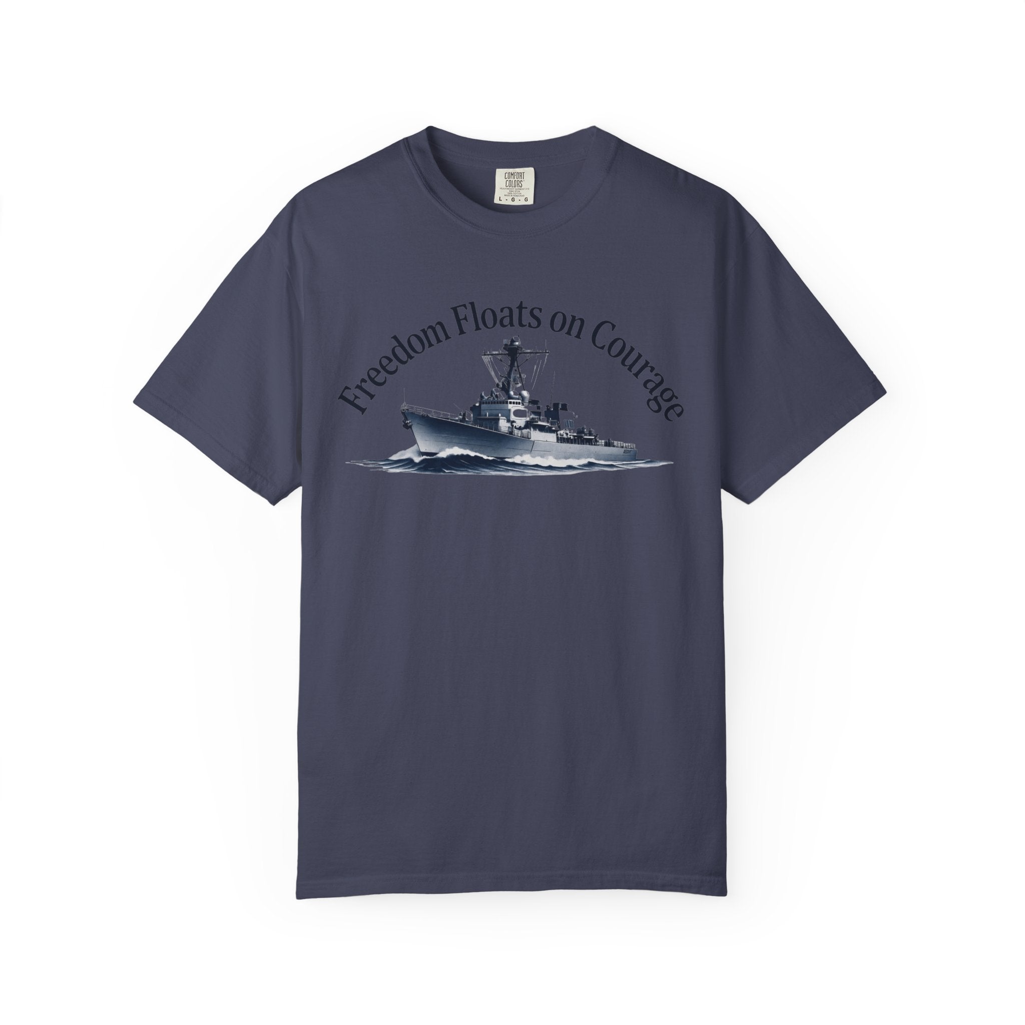 "Freedom Floats on Courage" Unisex Garment-Dyed T-shirt