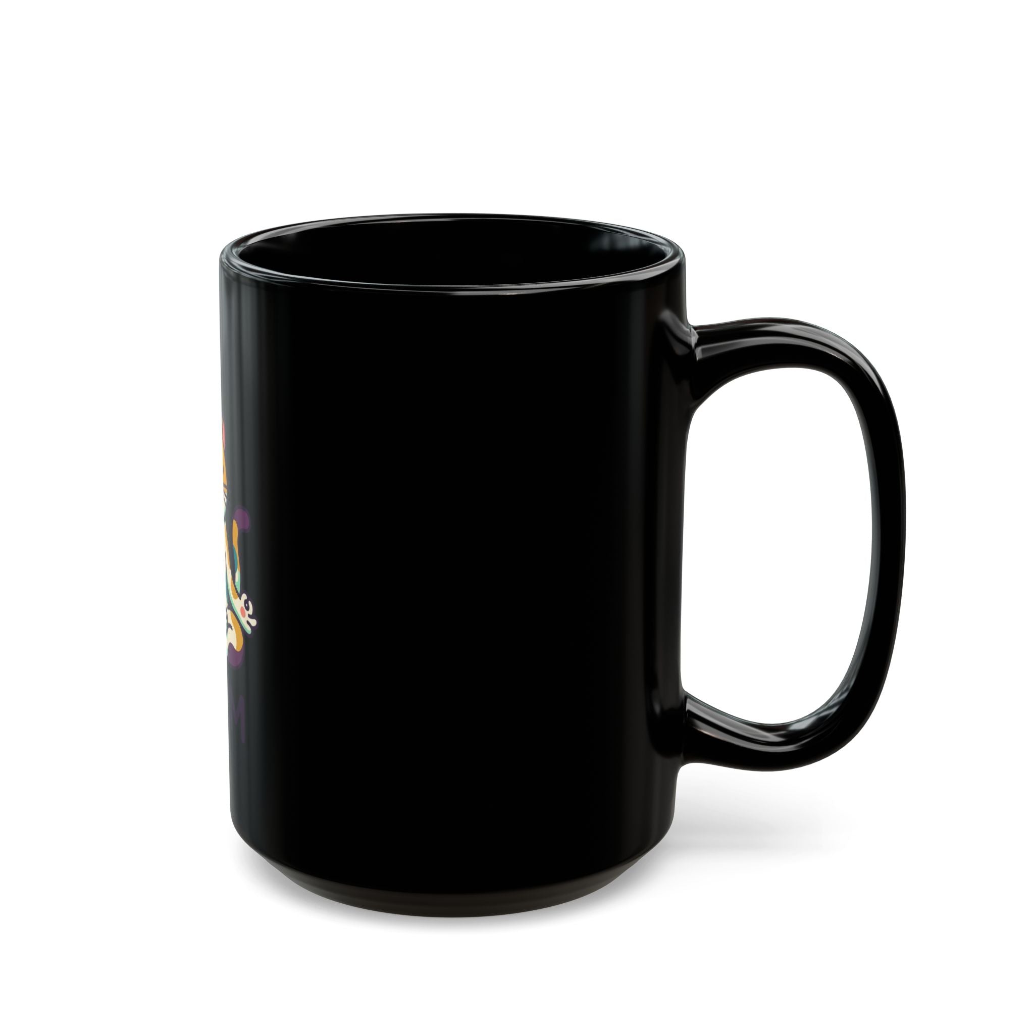 "Cat CALM" Black Ceramic Mug