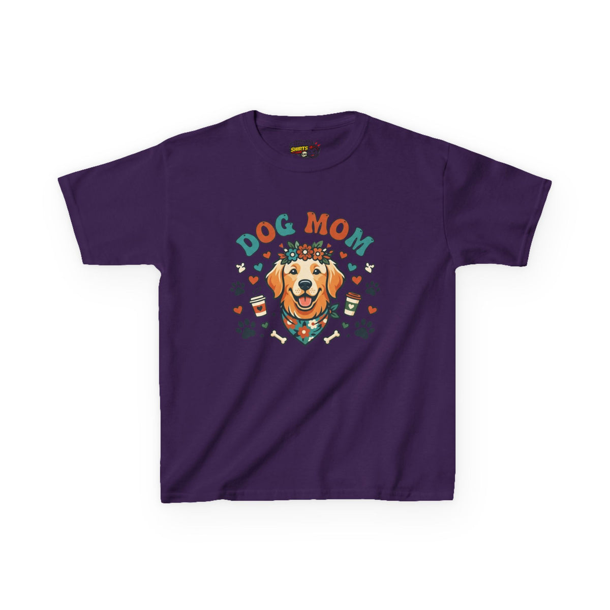 Color: Purple | Dog Mom Kids Tee