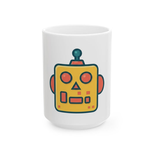 "Toy Robot" White Ceramic Mug — Graphic