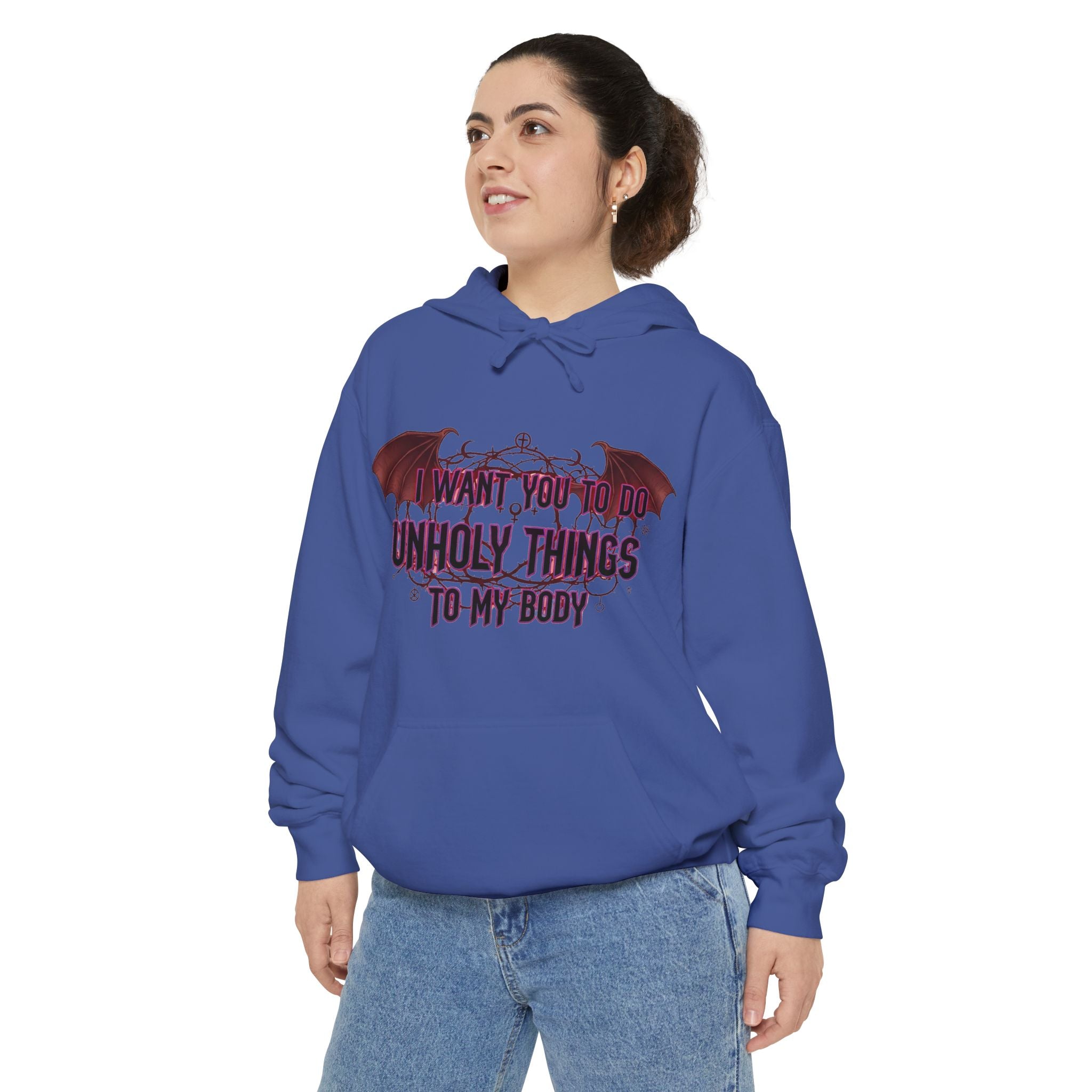 Unholy Things – Sin Responsibly | Garment-Dyed Hoodie — AttitudeShirts