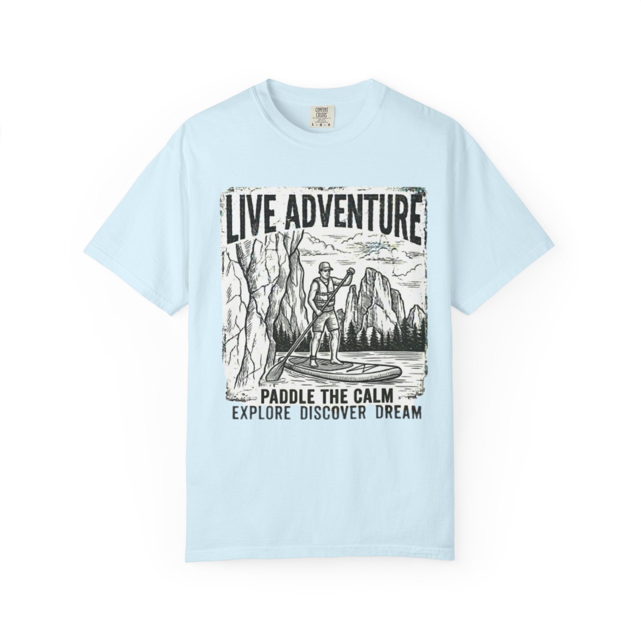 "Live Adventure - Paddle Board" Unisex Garment-Dyed Tee