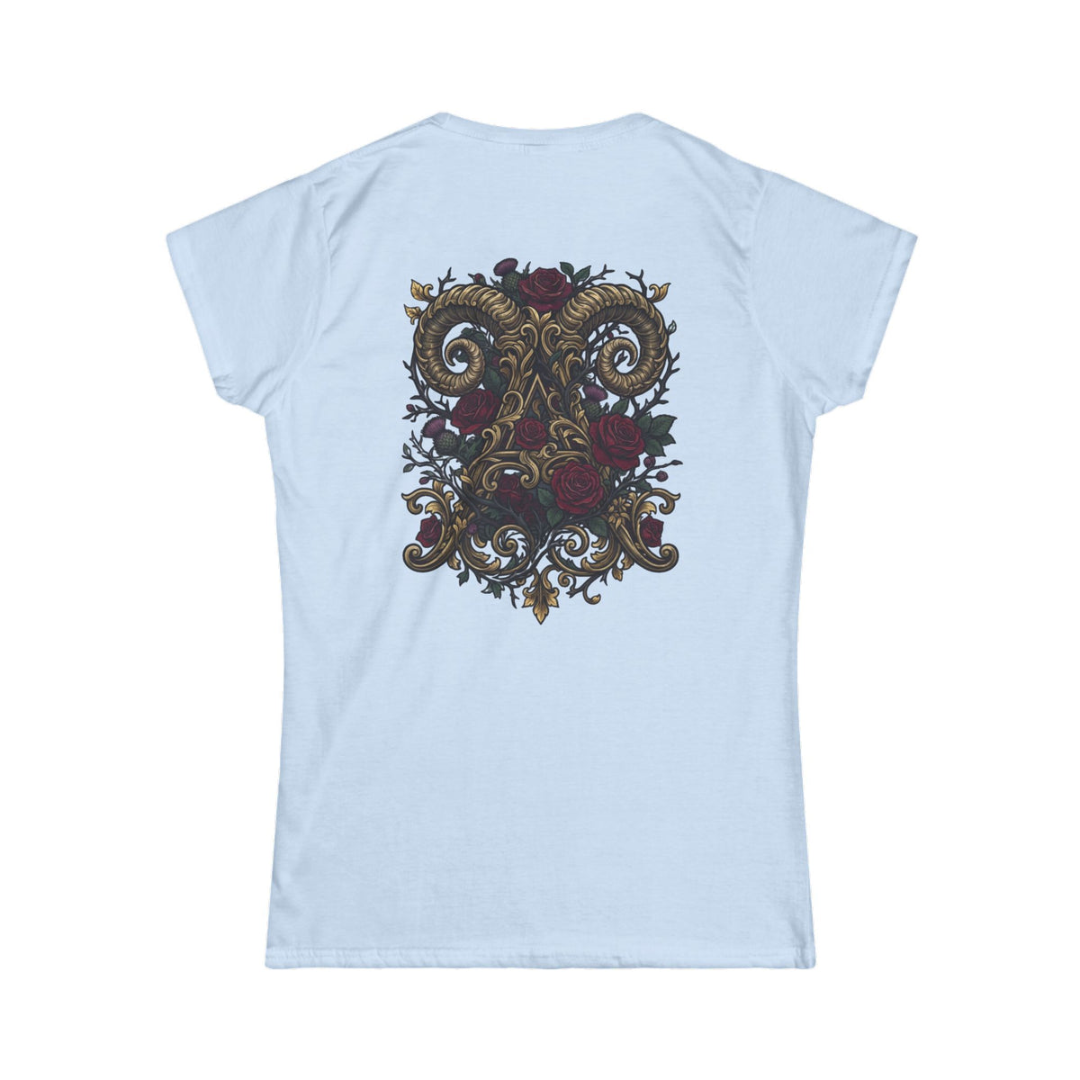 Color: Light Blue | Floral Monogram Aries Women's Tee