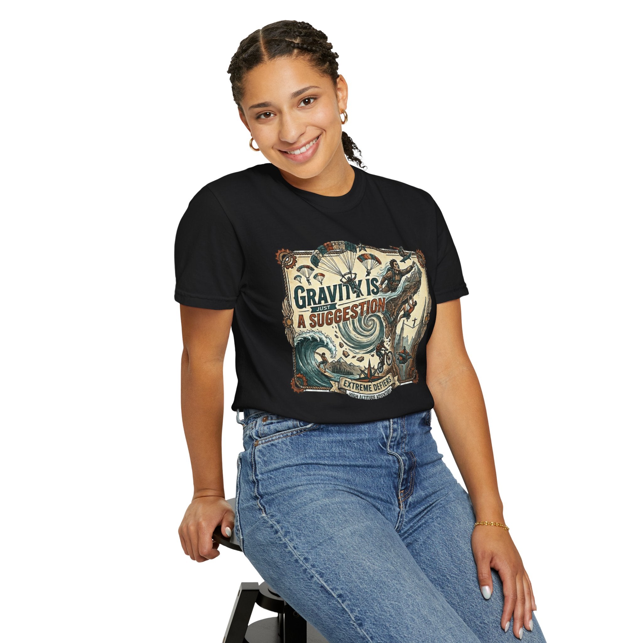 "Gravity is Just a Suggestion" Unisex Garment-Dyed T-shirt