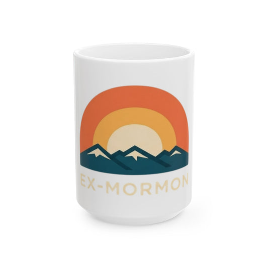 "Ex Mormon" White Ceramic Mug — Graphic