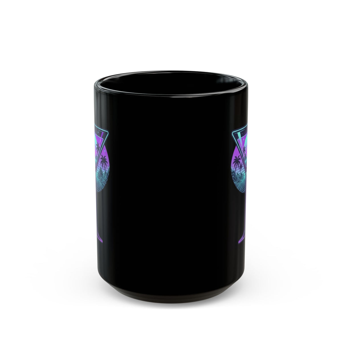 "Up All Night" Black Ceramic Mug — Graphic