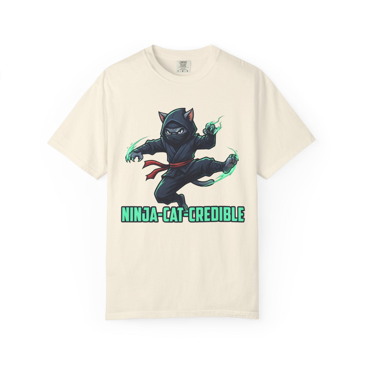 "Ninja Cat Credible" Unisex Garment-Dyed Tee