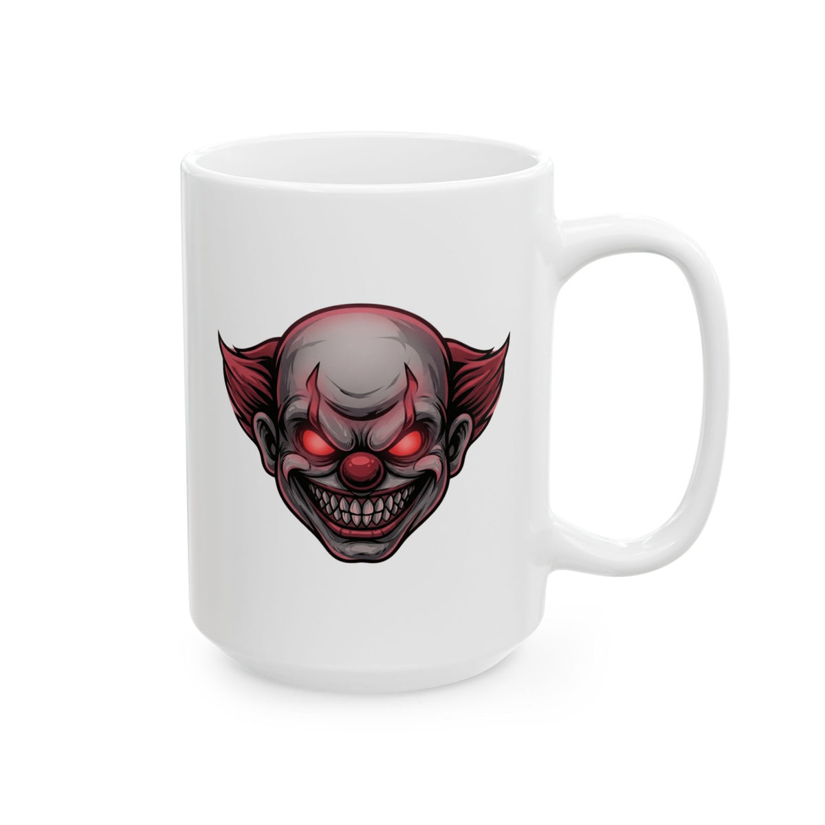"Clown Play" White Ceramic Mug — Graphic
