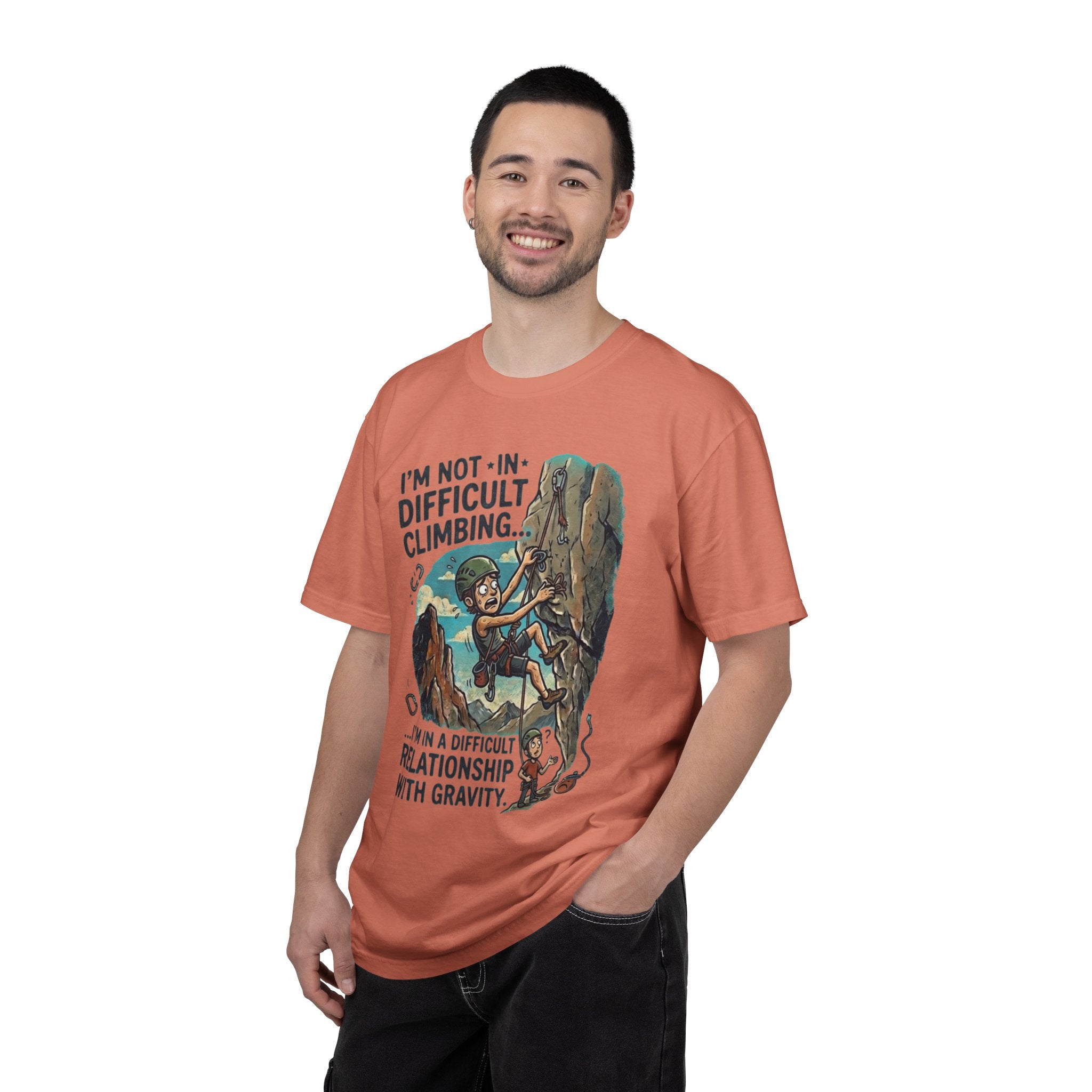 "Difficult Climbing" Unisex Garment-Dyed Tee