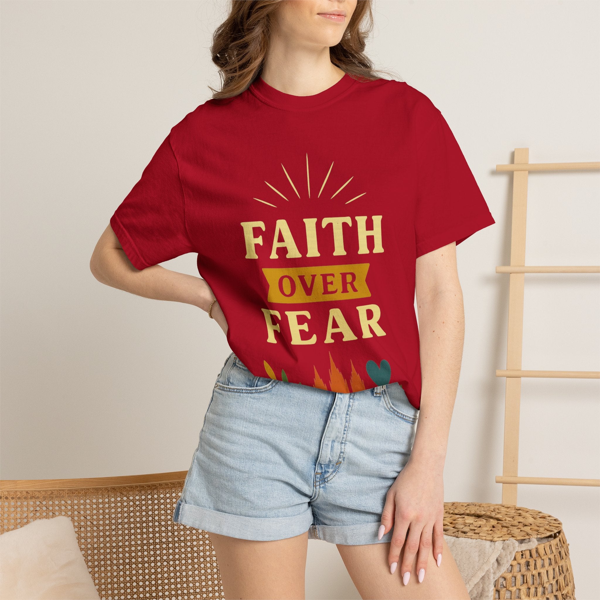 “Faith Over Fear” Unisex Garment-Dyed T-shirt