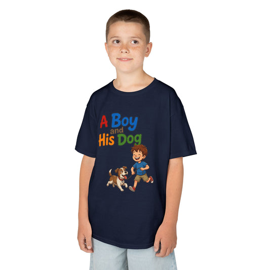 Color: Navy | A Boy And His Dog Kids Tee