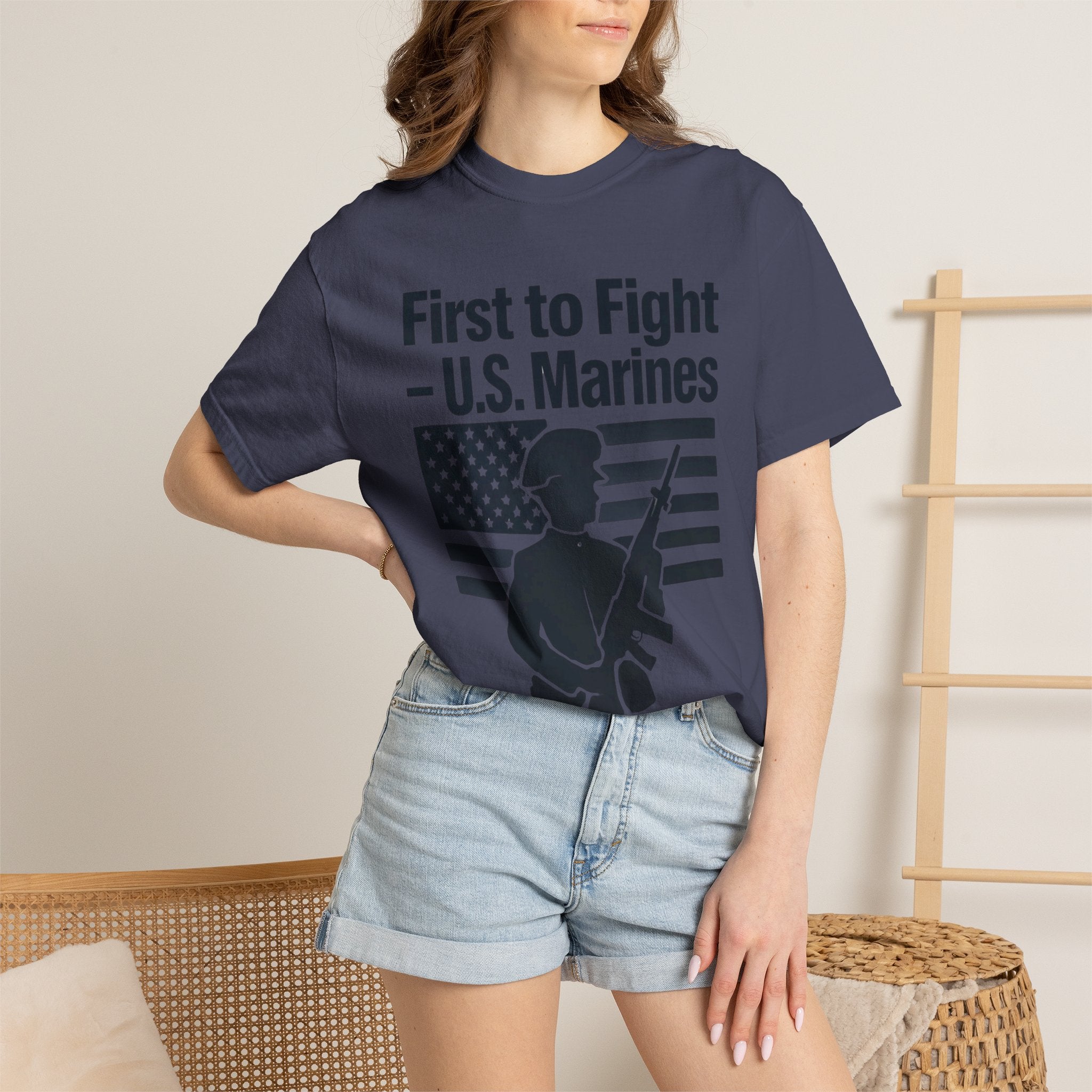 "First to Fight" Unisex Garment-Dyed T-shirt