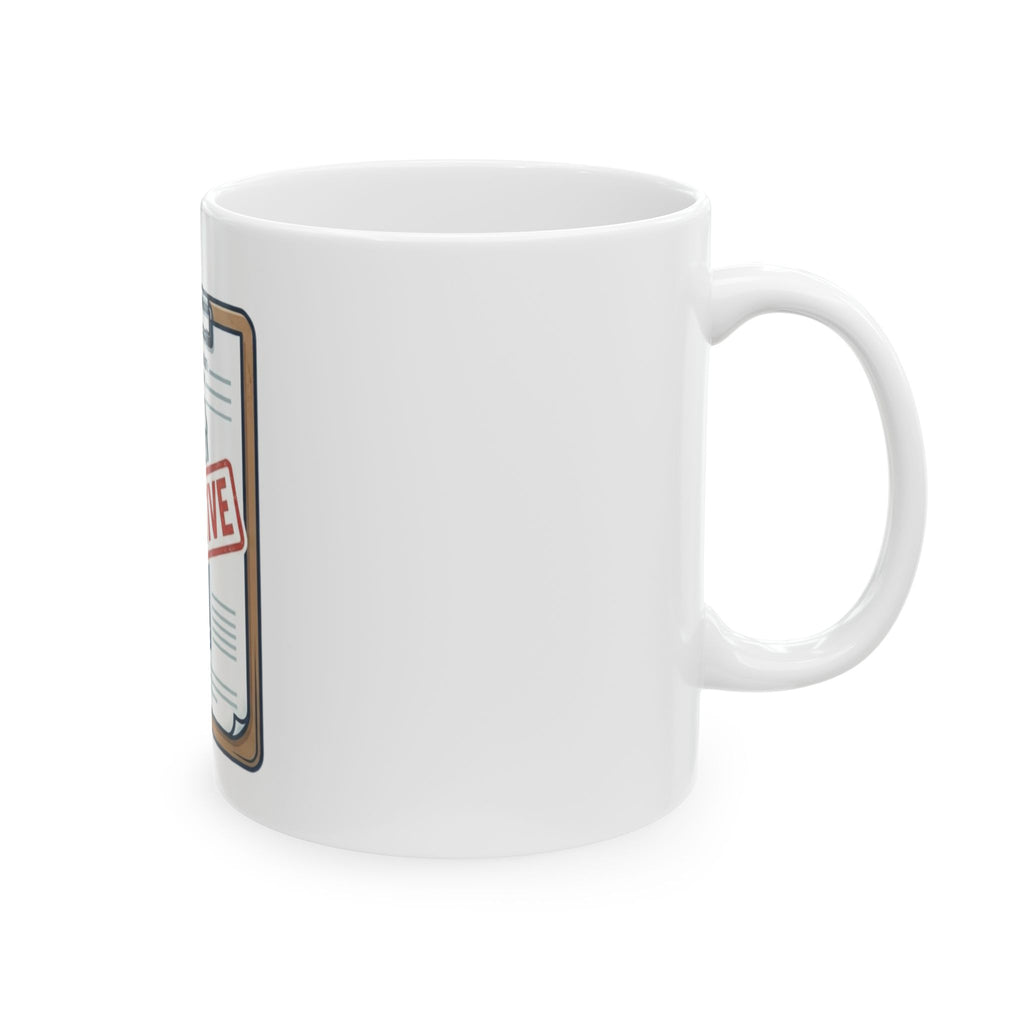 "False Positive IPA" White Ceramic Mug — Graphic