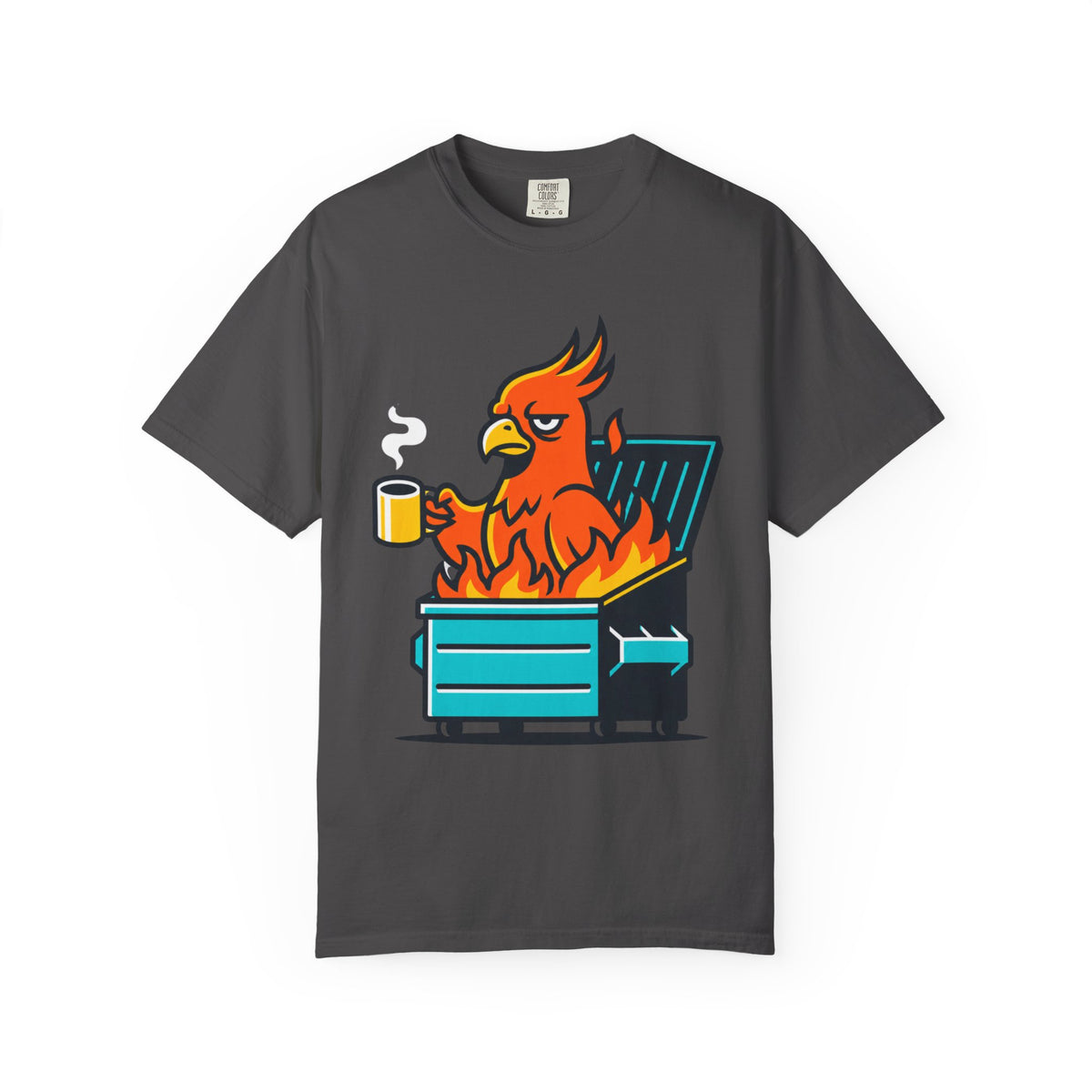 Color: Graphite | Dumpster Fire Unisex Garment-Dyed Tee
