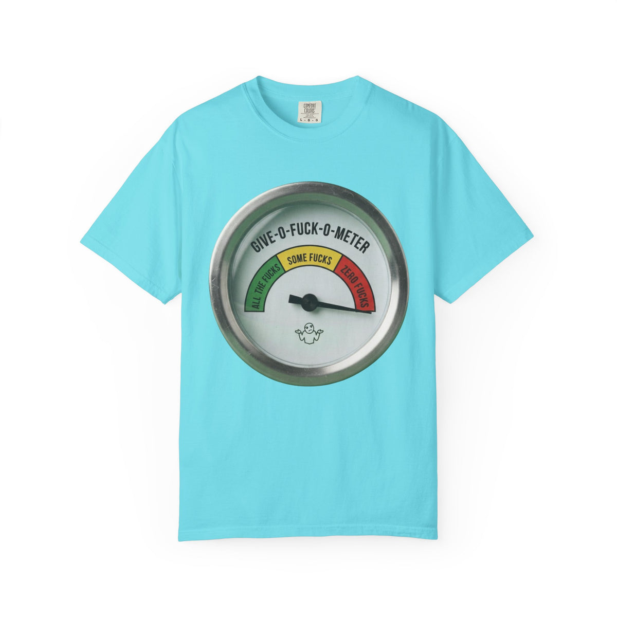 Color: Lagoon Blue | Fuck-O-Meter Unisex Garment-Dyed Tee
