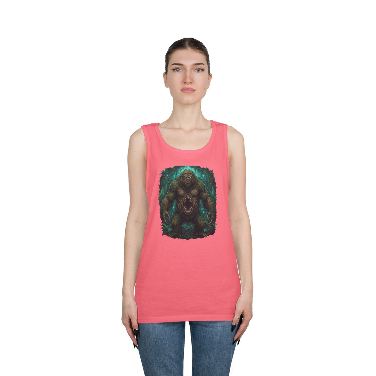 Color: Safety Pink | Mapinguari (Amazon Rainforest) Tank Top