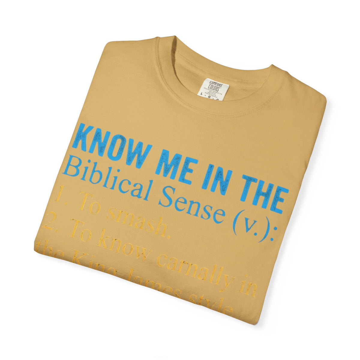 "Good Book Series Know Me In The Biblical Sense" Unisex Garment-Dyed Tee
